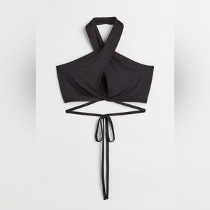 NWT H&M Black Halterneck Crop Top